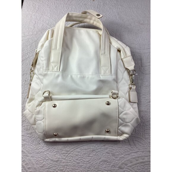 Bella Russo Quilted 14.4" Convertible Tote Backpack Shoulder Bag*Cream White*NWT - Picture 3 of 6
